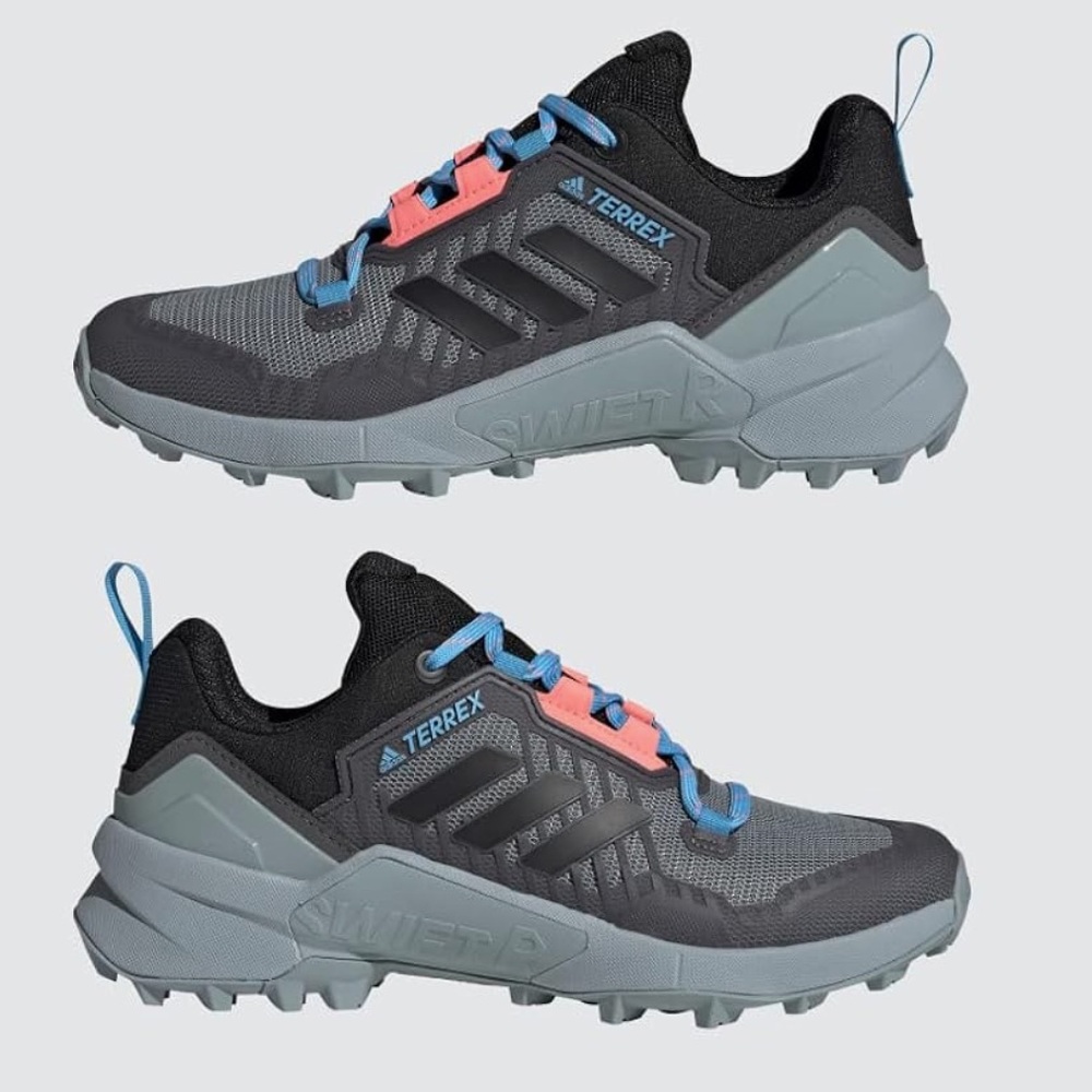 adidas Swift R3 Terrex Hiking sneakers, Black & Grey, Size 9.5